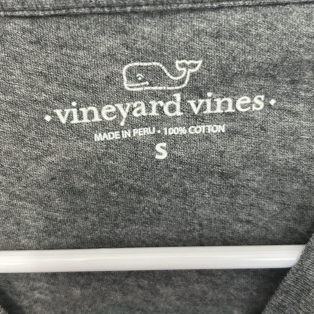 Vineyard Vines Long Sleeve Shirt Size Small Gray & Green Crewneck - Picture 4 of 5